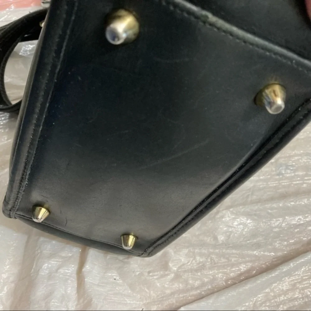 Coach black leather legacy zip bag 9966